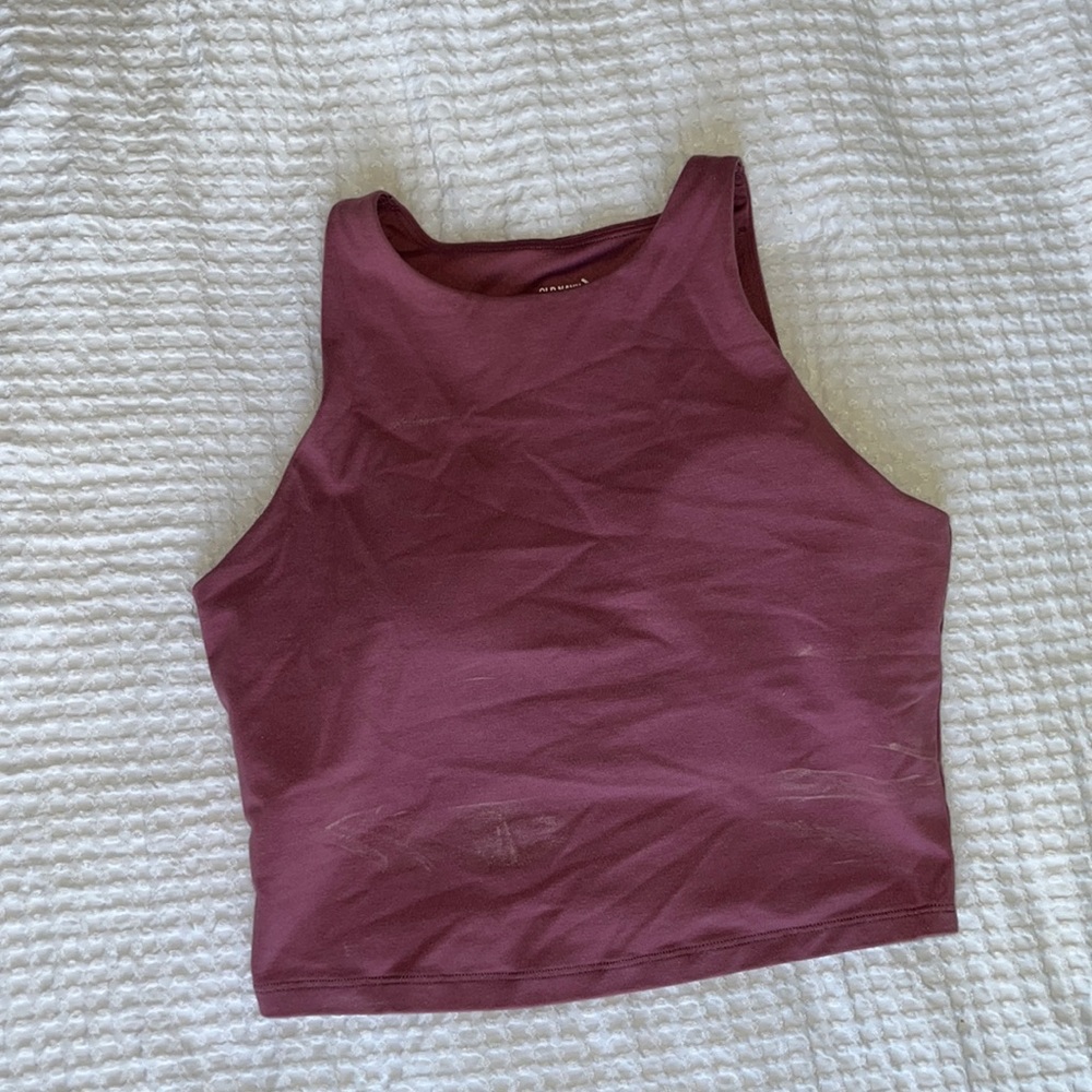 pink cropped workout top